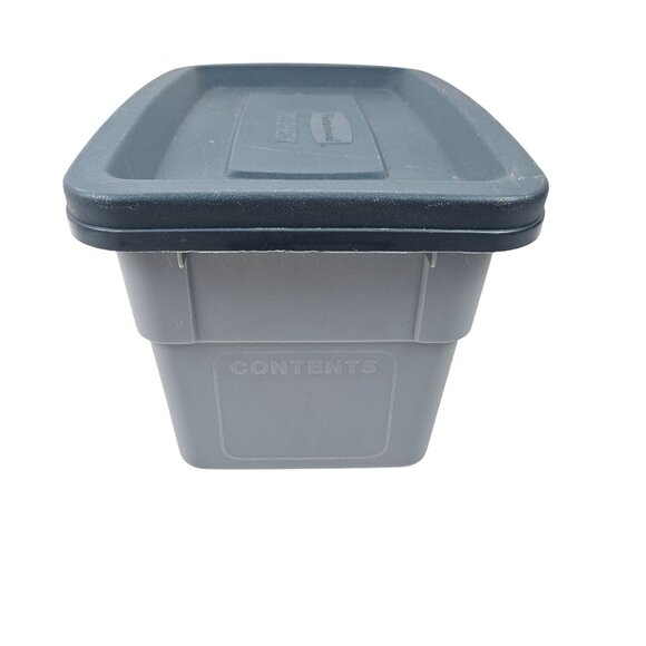 Rubbermaid Roughneck Small Storage Tote With Lid Blue Model 0475 1 Gallon Tub - Picture 6 of 10
